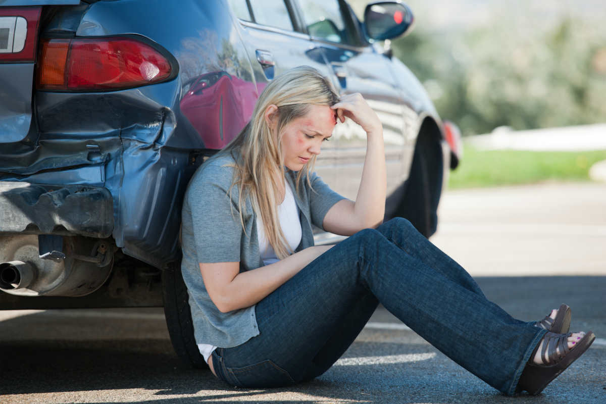 St. Louis woman with blunt trauma from a car accident