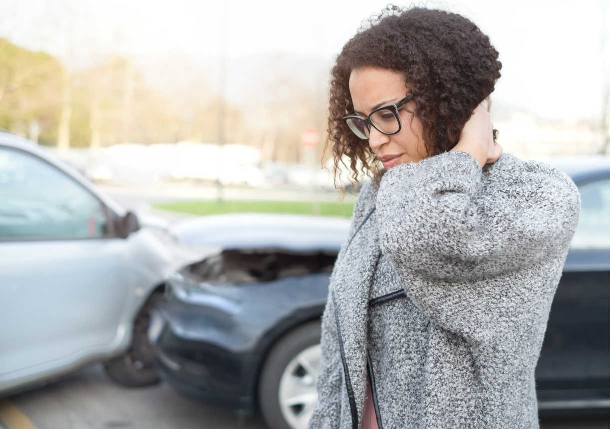 woman with neck injury after car accident