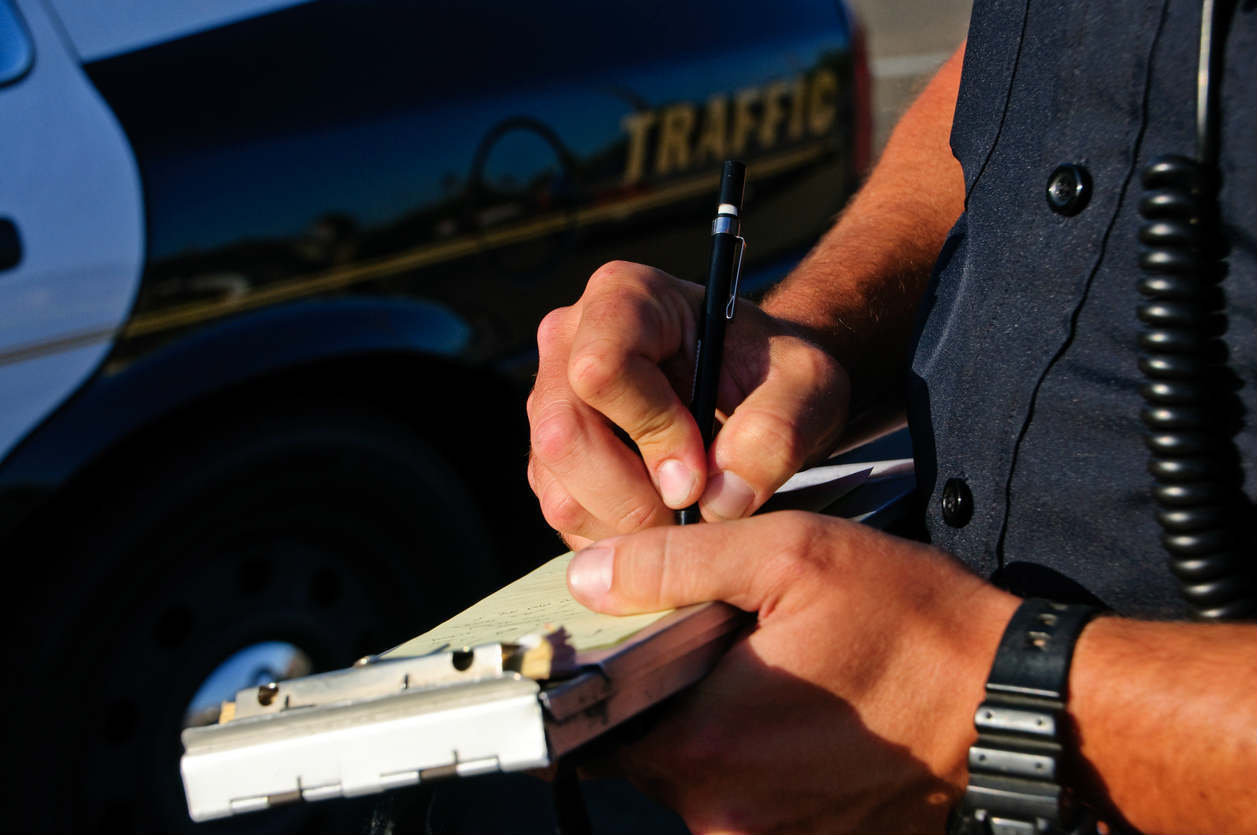 St. Louis police writing ticket after accident