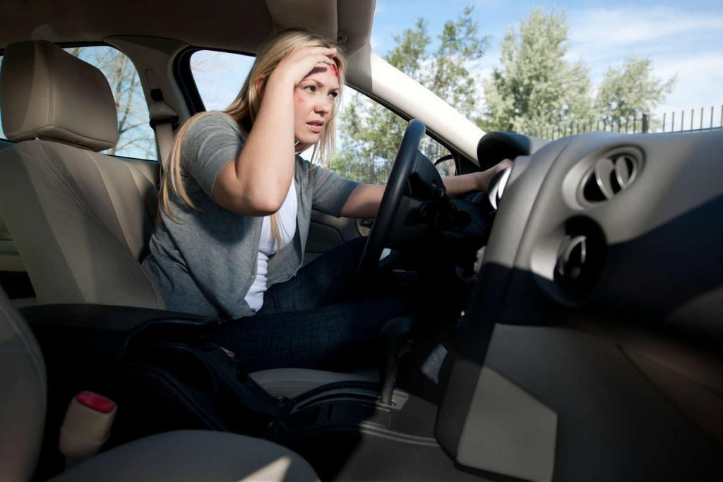 woman dazed after car accident