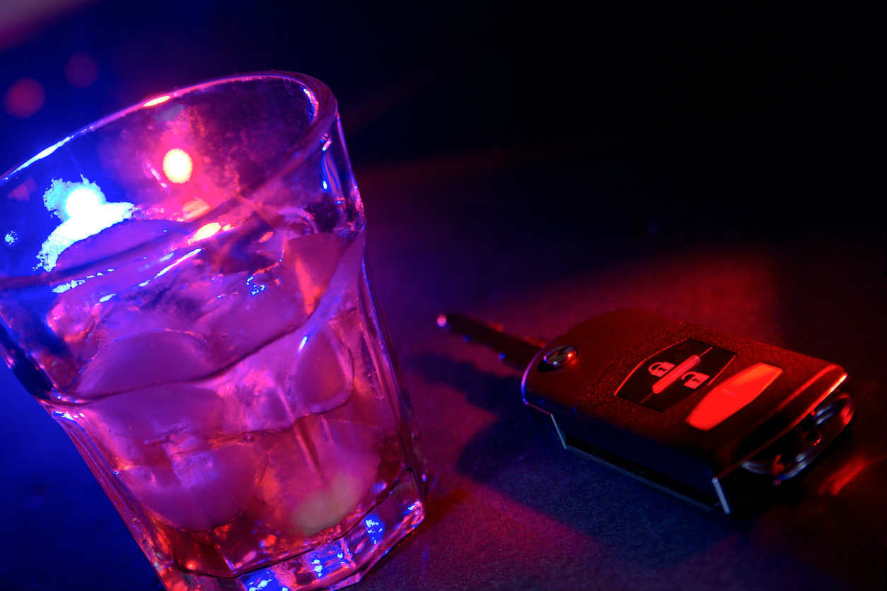 alcohol next to car keys