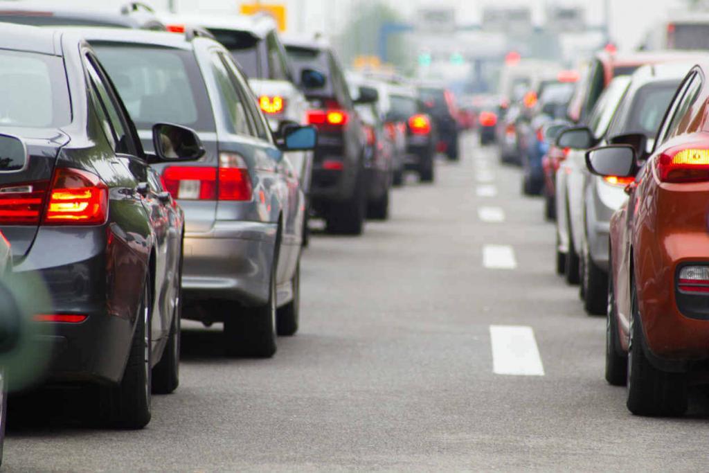 line of cars in traffic