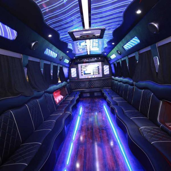 inside of a St. Louis party bus