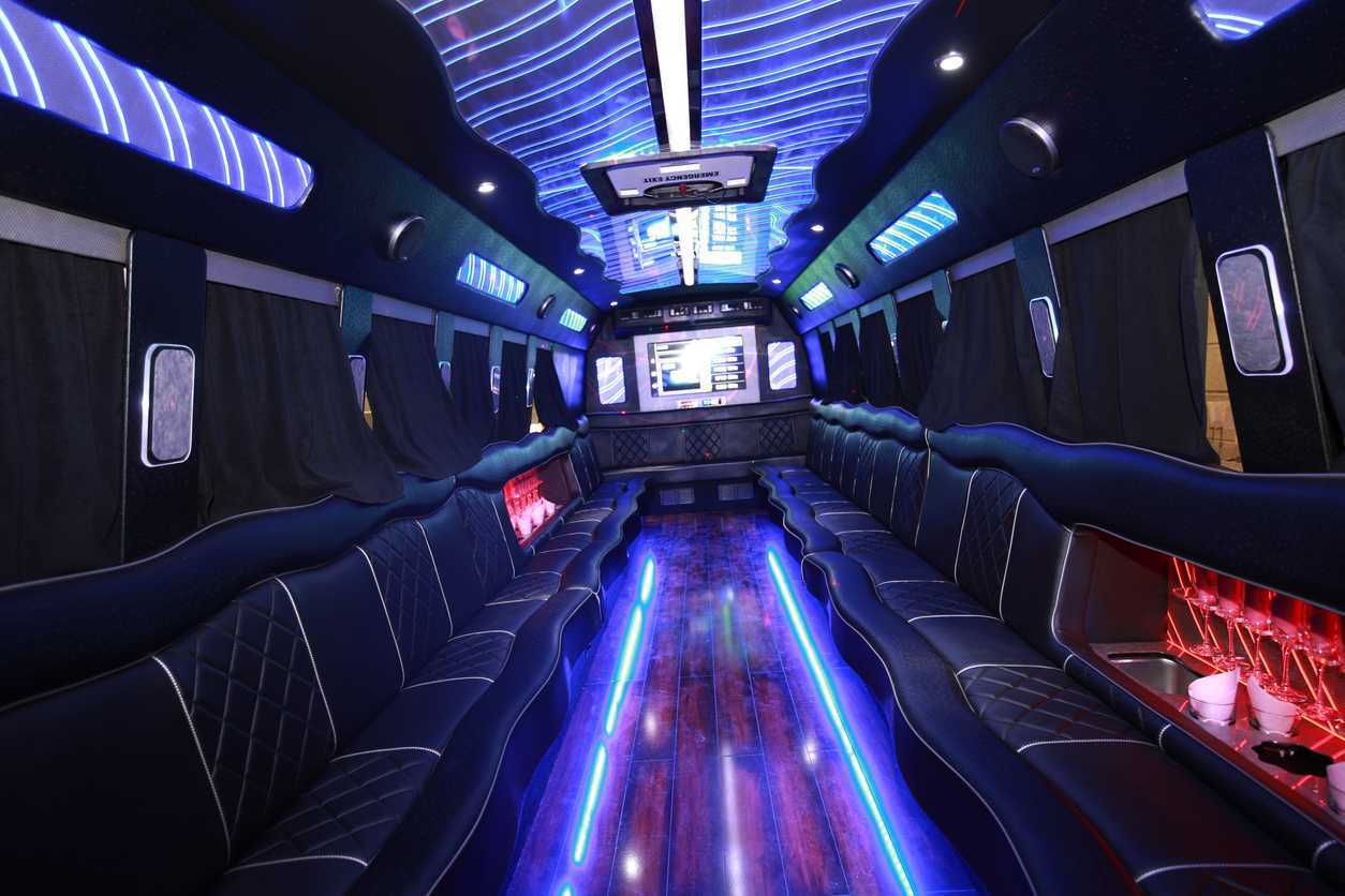 inside of a St. Louis party bus