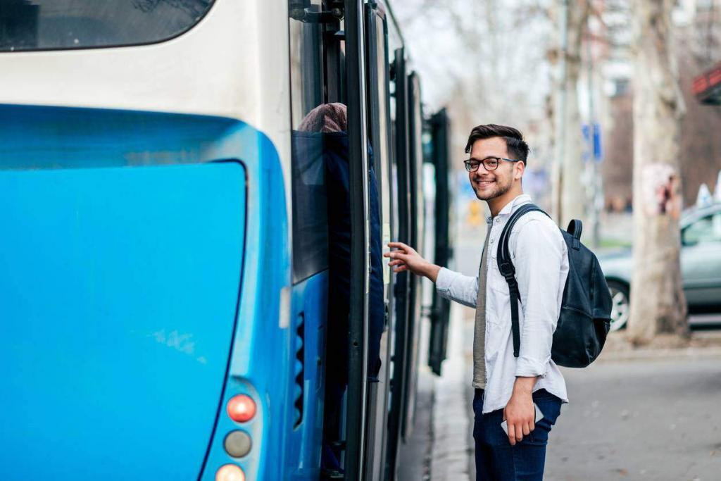 st. louis man getting on a bus