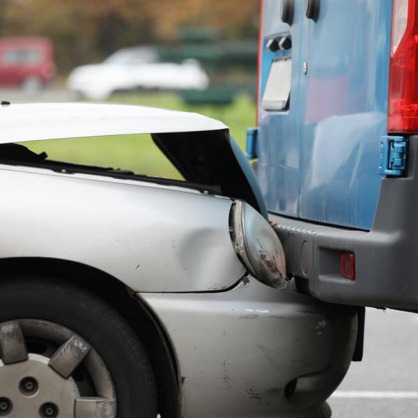 two cars involved in an accident