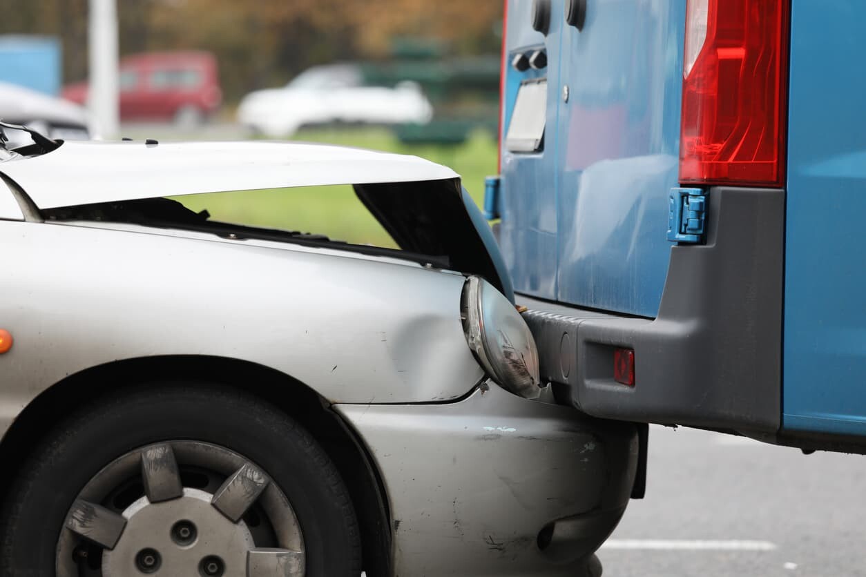 two cars involved in an accident