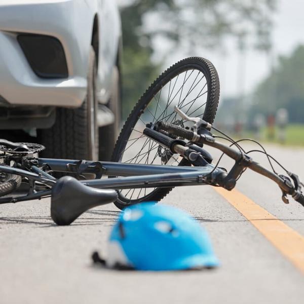 bike in the road after an accident