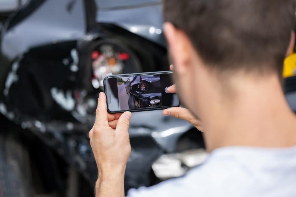 st louis man taking picture of car crash