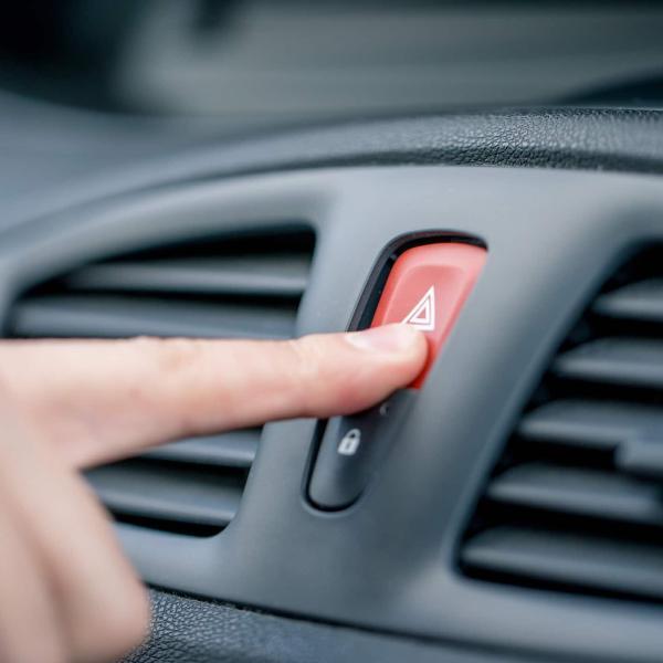 hazard lights button on car