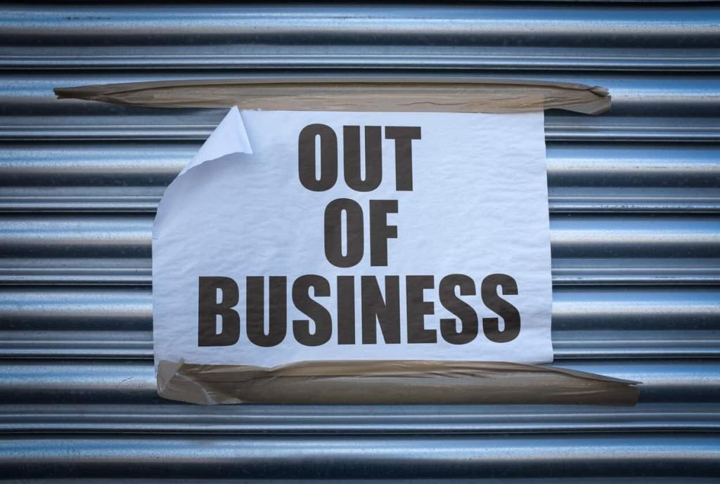 out of business sign