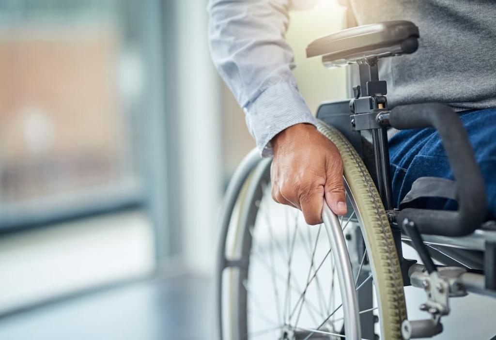 spinal cord injury victim in a wheelchair