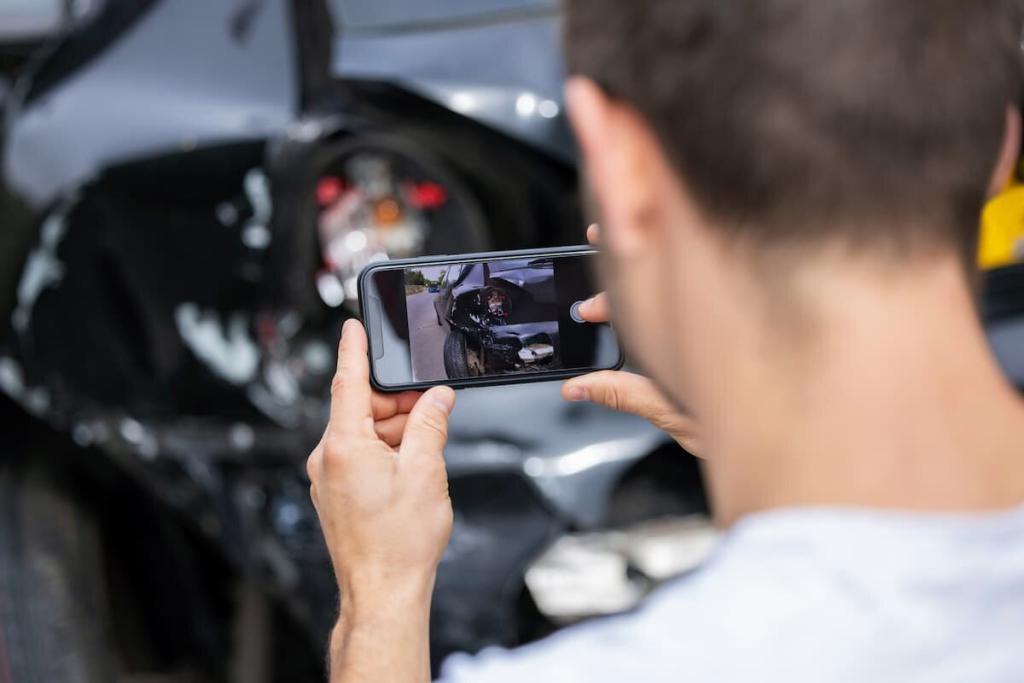 st. louis man taking pictures of a car accident