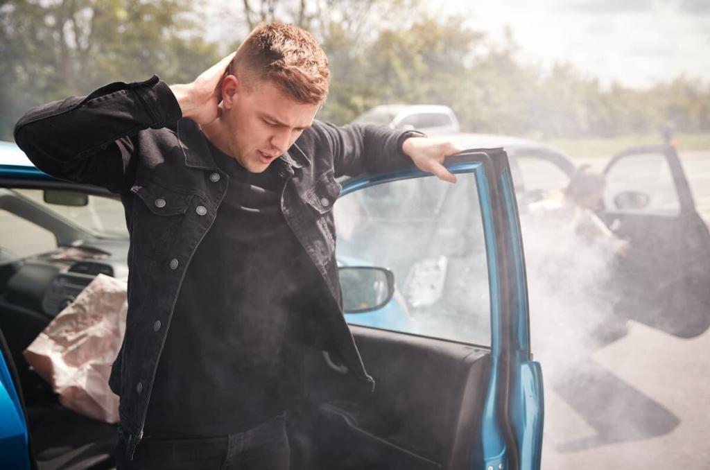 male driver with nerve damage after a car accident