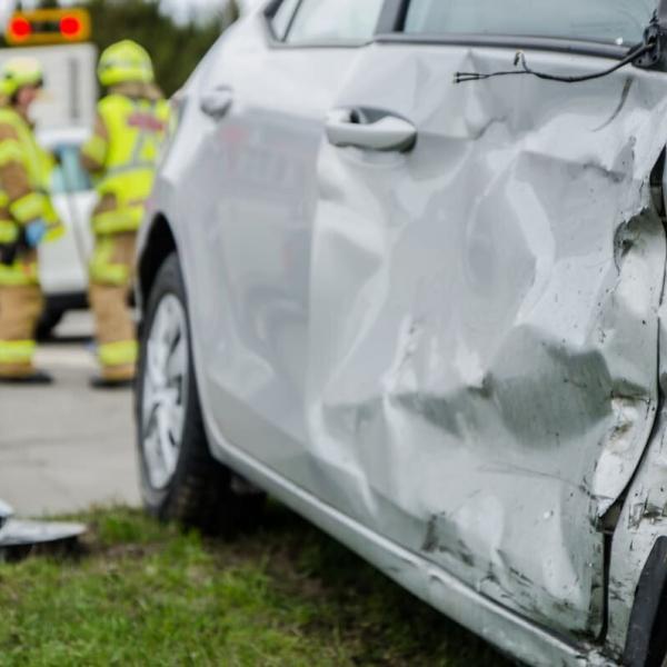 car that has been hit from the side