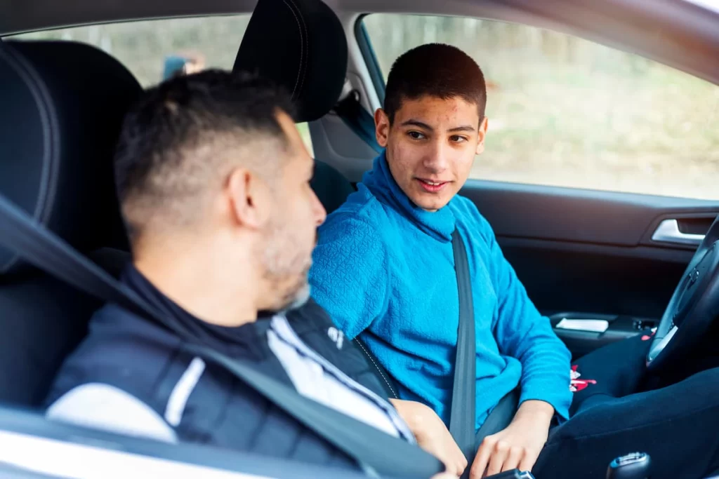 father talking to his son about drunk driving