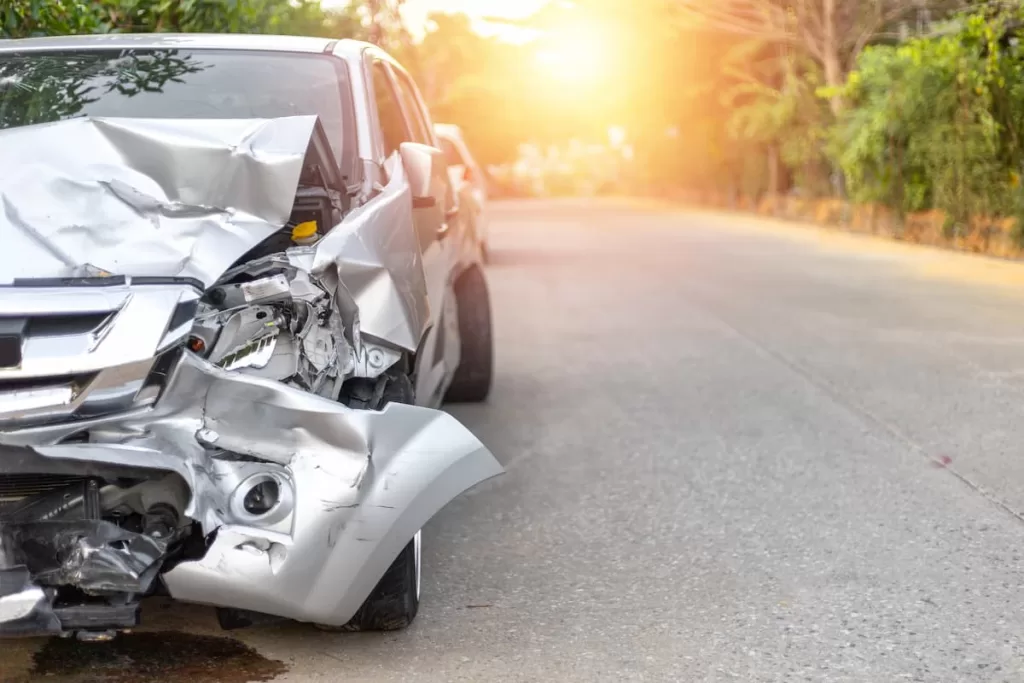 car damaged in an accident