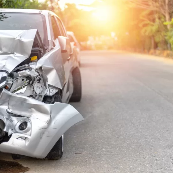 car damaged in an accident