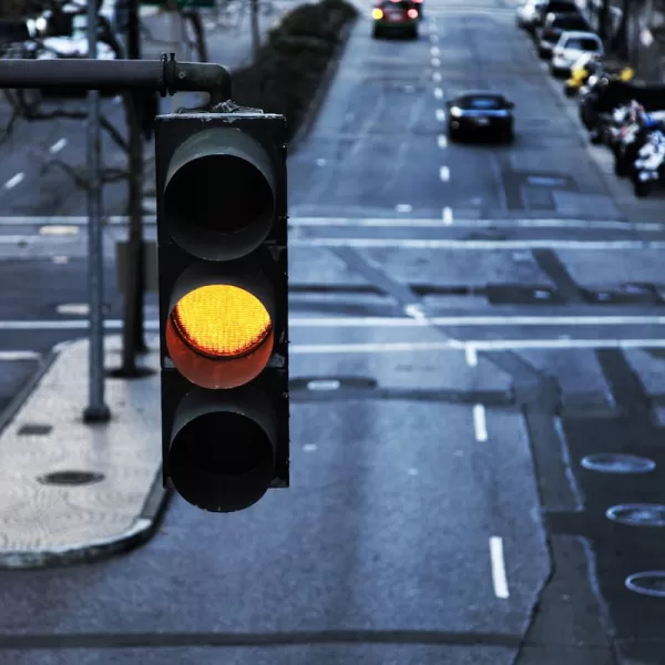 a yellow traffic light